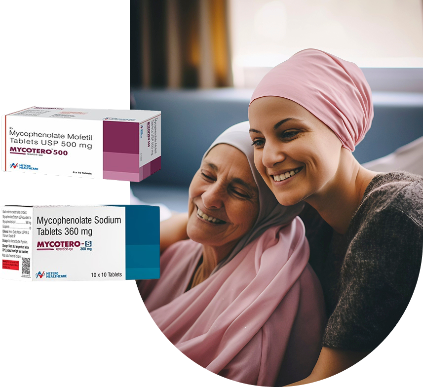 Mycotero 500mg Mycophenolate Mofetil tablets for transplant care
