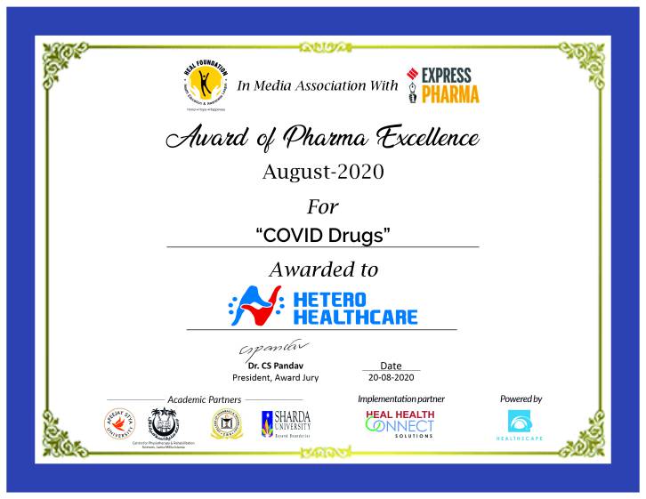 Excellence Award for Launch of COVID Drug by Express Pharma